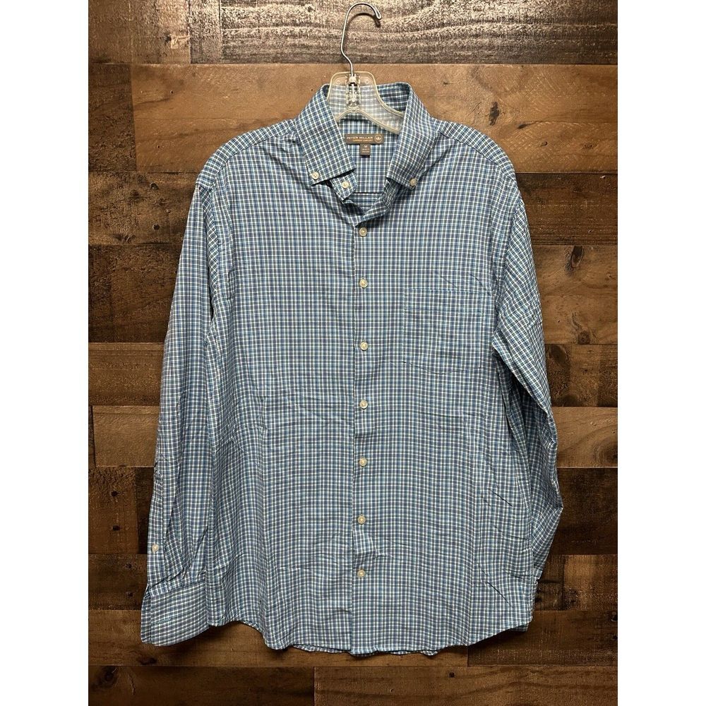 Peter Millar Summer Comfort Men's Long Sleeve Button Up Size Medium